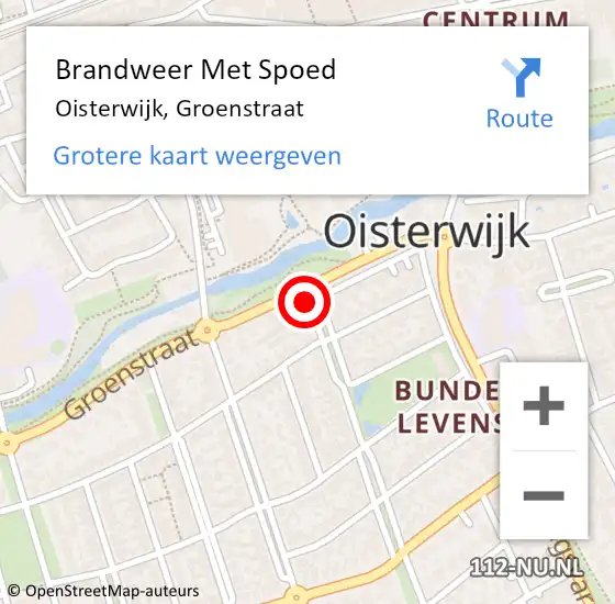 Locatie op kaart van de 112 melding: Brandweer Met Spoed Naar Oisterwijk, Groenstraat op 1 juli 2021 17:41