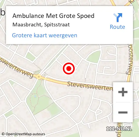 Locatie op kaart van de 112 melding: Ambulance Met Grote Spoed Naar Maasbracht, Spitsstraat op 1 juli 2021 17:51