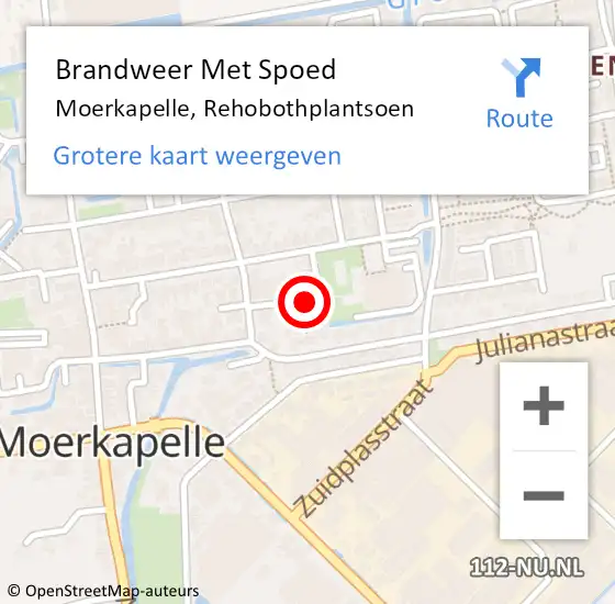 Locatie op kaart van de 112 melding: Brandweer Met Spoed Naar Moerkapelle, Rehobothplantsoen op 1 juli 2021 18:18