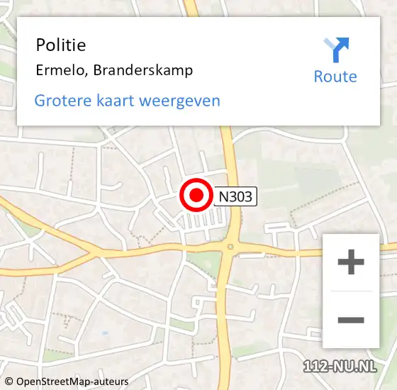 Locatie op kaart van de 112 melding: Politie Ermelo, Branderskamp op 1 juli 2021 18:45