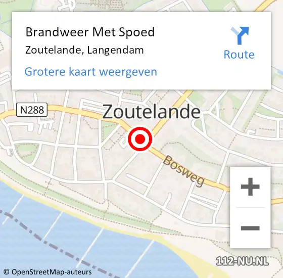 Locatie op kaart van de 112 melding: Brandweer Met Spoed Naar Zoutelande, Langendam op 1 juli 2021 18:49