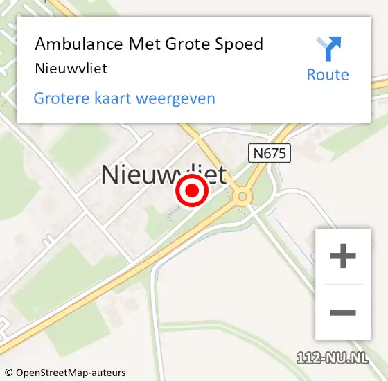 Locatie op kaart van de 112 melding: Ambulance Met Grote Spoed Naar Nieuwvliet op 1 juli 2021 19:20