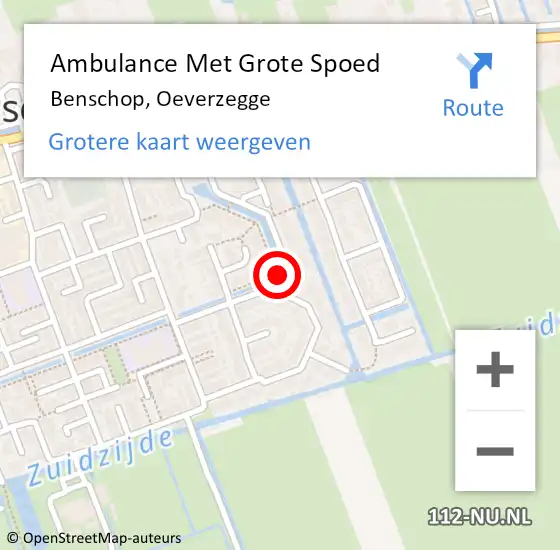 Locatie op kaart van de 112 melding: Ambulance Met Grote Spoed Naar Benschop, Oeverzegge op 1 juli 2021 20:36