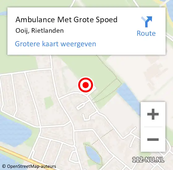 Locatie op kaart van de 112 melding: Ambulance Met Grote Spoed Naar Ooij, Rietlanden op 1 juli 2021 20:52