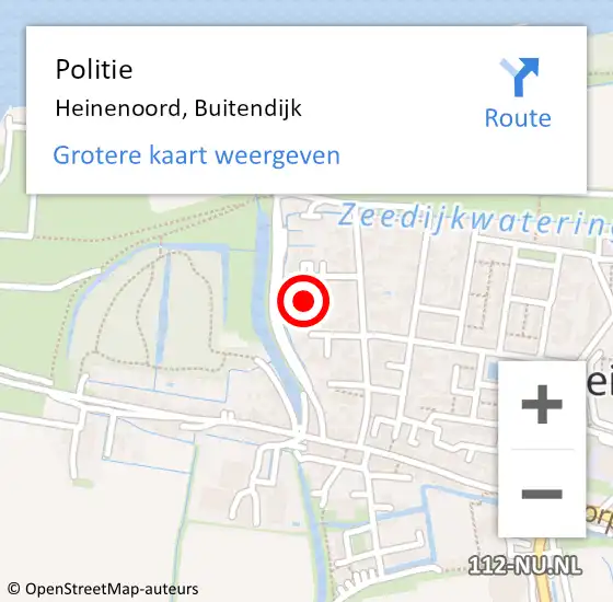 Locatie op kaart van de 112 melding: Politie Heinenoord, Buitendijk op 1 juli 2021 21:47