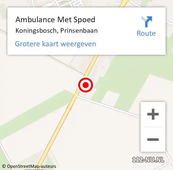 Locatie op kaart van de 112 melding: Ambulance Met Spoed Naar Koningsbosch, Prinsenbaan op 15 juni 2014 00:39