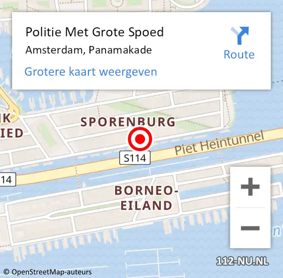 Locatie op kaart van de 112 melding: Politie Met Grote Spoed Naar Amsterdam, Panamakade op 2 juli 2021 04:37