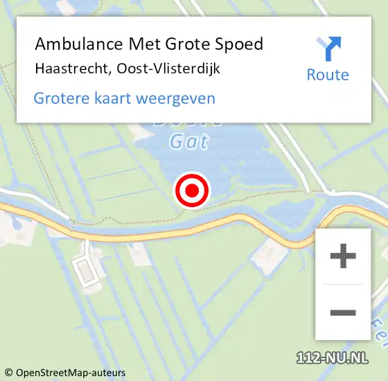 Locatie op kaart van de 112 melding: Ambulance Met Grote Spoed Naar Haastrecht, Oost-Vlisterdijk op 2 juli 2021 06:45