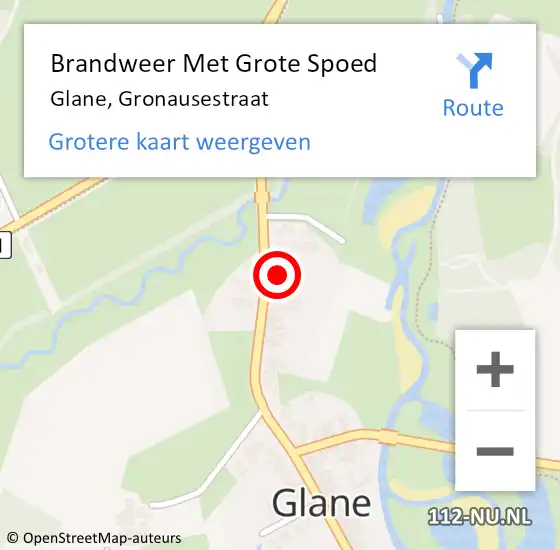 Locatie op kaart van de 112 melding: Brandweer Met Grote Spoed Naar Glane, Gronausestraat op 2 juli 2021 06:51