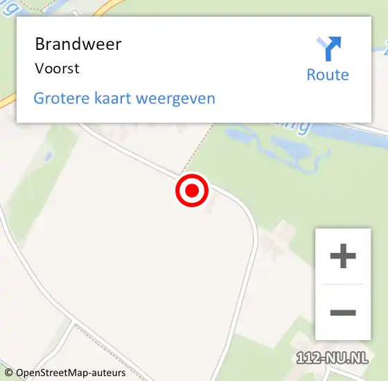 Locatie op kaart van de 112 melding: Brandweer Voorst op 2 juli 2021 07:59