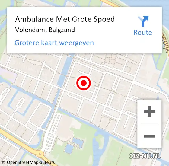 Locatie op kaart van de 112 melding: Ambulance Met Grote Spoed Naar Volendam, Balgzand op 2 juli 2021 08:15