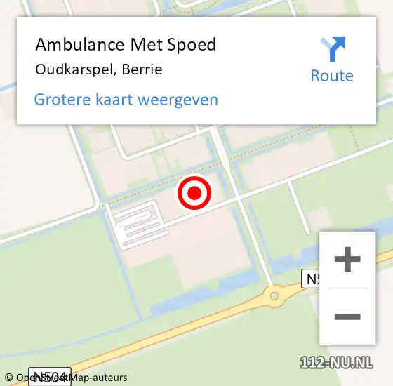 Locatie op kaart van de 112 melding: Ambulance Met Spoed Naar Oudkarspel, Berrie op 2 juli 2021 08:15