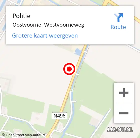 Locatie op kaart van de 112 melding: Politie Oostvoorne, Westvoorneweg op 2 juli 2021 08:35