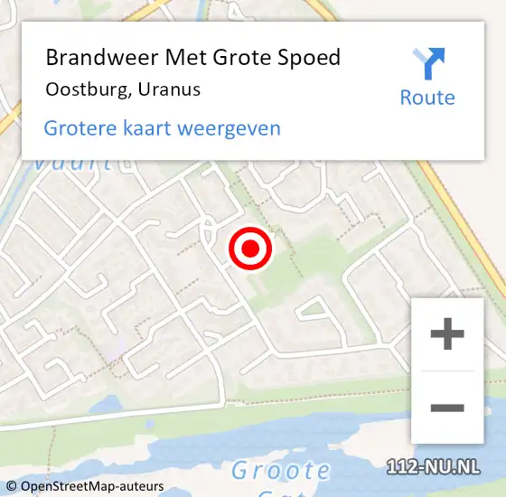 Locatie op kaart van de 112 melding: Brandweer Met Grote Spoed Naar Oostburg, Uranus op 2 juli 2021 09:31