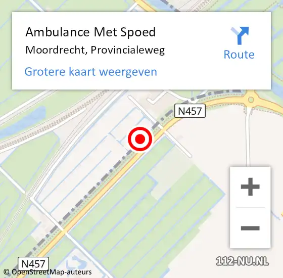 Locatie op kaart van de 112 melding: Ambulance Met Spoed Naar Moordrecht, Provincialeweg op 2 juli 2021 09:43