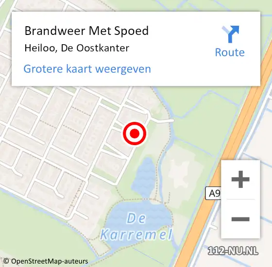 Locatie op kaart van de 112 melding: Brandweer Met Spoed Naar Heiloo, De Oostkanter op 2 juli 2021 09:44