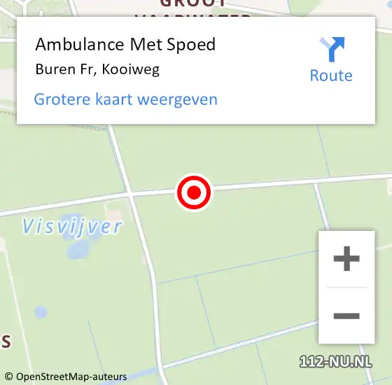 Locatie op kaart van de 112 melding: Ambulance Met Spoed Naar Buren Fr, Kooiweg op 15 juni 2014 01:28