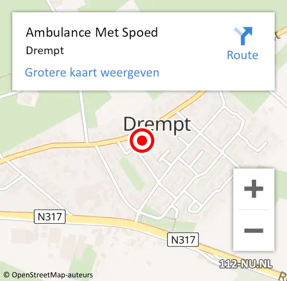 Locatie op kaart van de 112 melding: Ambulance Met Spoed Naar Drempt op 2 juli 2021 10:14