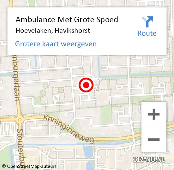 Locatie op kaart van de 112 melding: Ambulance Met Grote Spoed Naar Hoevelaken, Havikshorst op 2 juli 2021 10:31