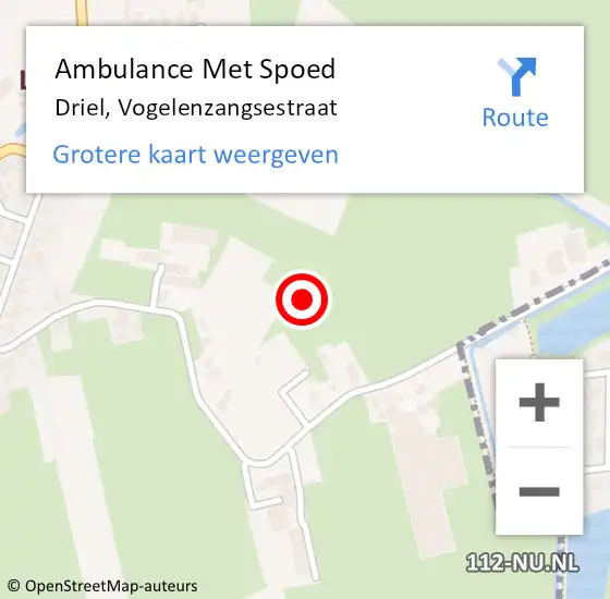 Locatie op kaart van de 112 melding: Ambulance Met Spoed Naar Driel, Vogelenzangsestraat op 2 juli 2021 10:43