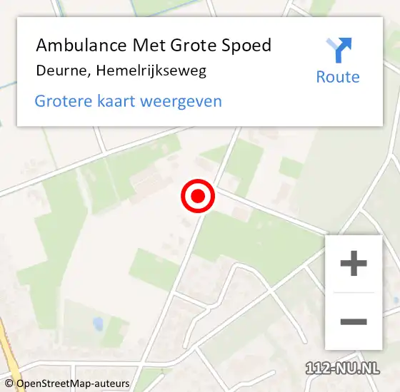 Locatie op kaart van de 112 melding: Ambulance Met Grote Spoed Naar Deurne, Hemelrijkseweg op 2 juli 2021 10:59