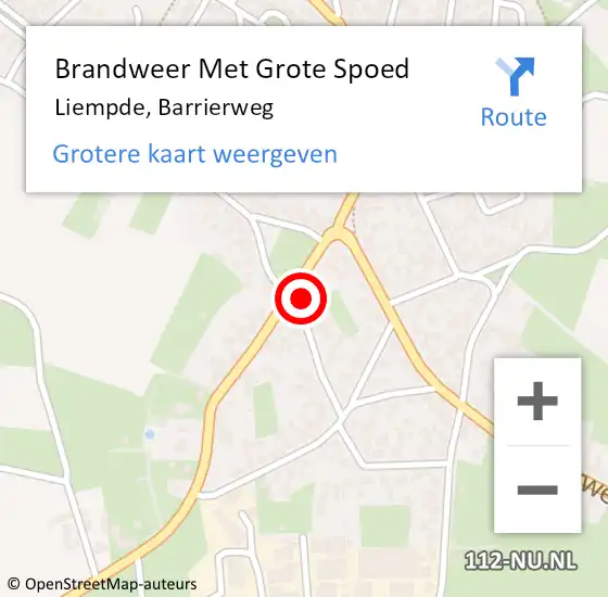 Locatie op kaart van de 112 melding: Brandweer Met Grote Spoed Naar Liempde, Barrierweg op 2 juli 2021 11:57