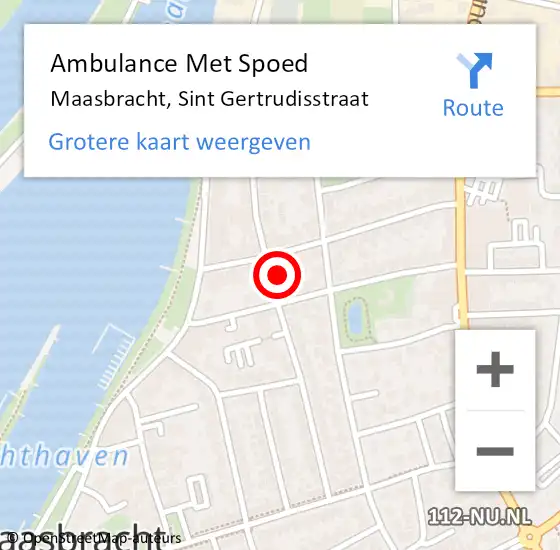 Locatie op kaart van de 112 melding: Ambulance Met Spoed Naar Maasbracht, Sint Gertrudisstraat op 2 juli 2021 12:11