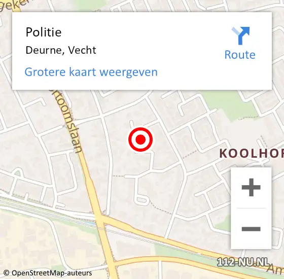 Locatie op kaart van de 112 melding: Politie Deurne, Vecht op 2 juli 2021 12:12