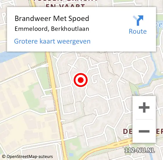 Locatie op kaart van de 112 melding: Brandweer Met Spoed Naar Emmeloord, Berkhoutlaan op 2 juli 2021 12:21