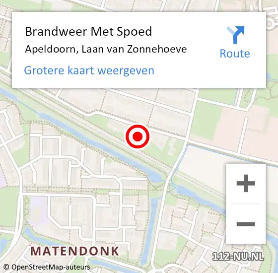 Locatie op kaart van de 112 melding: Brandweer Met Spoed Naar Apeldoorn, Laan van Zonnehoeve op 2 juli 2021 12:33