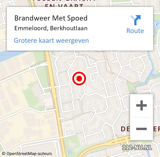 Locatie op kaart van de 112 melding: Brandweer Met Spoed Naar Emmeloord, Berkhoutlaan op 2 juli 2021 12:36