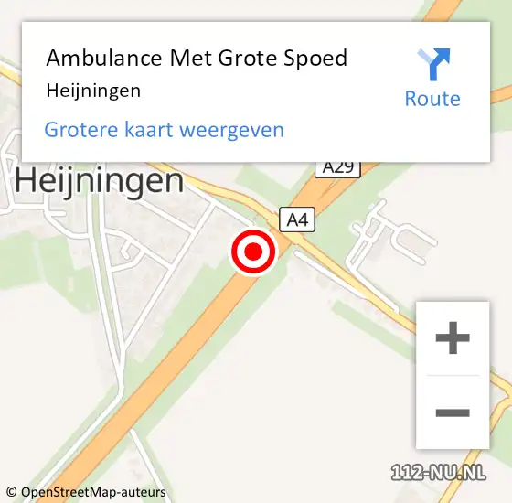 Locatie op kaart van de 112 melding: Ambulance Met Grote Spoed Naar Heijningen op 2 juli 2021 12:41