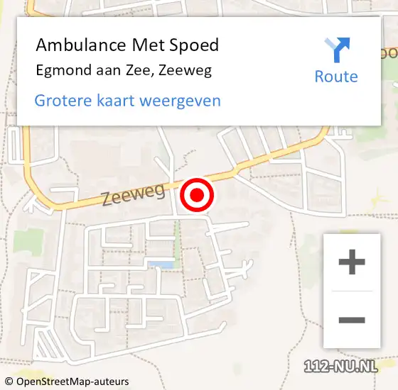 Locatie op kaart van de 112 melding: Ambulance Met Spoed Naar Egmond aan Zee, Zeeweg op 2 juli 2021 12:52