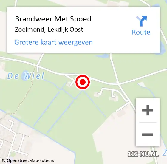 Locatie op kaart van de 112 melding: Brandweer Met Spoed Naar Zoelmond, Lekdijk Oost op 2 juli 2021 13:09