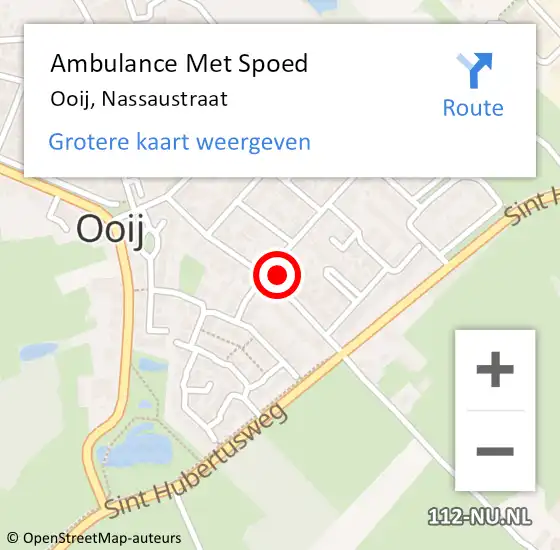 Locatie op kaart van de 112 melding: Ambulance Met Spoed Naar Ooij, Nassaustraat op 2 juli 2021 13:09