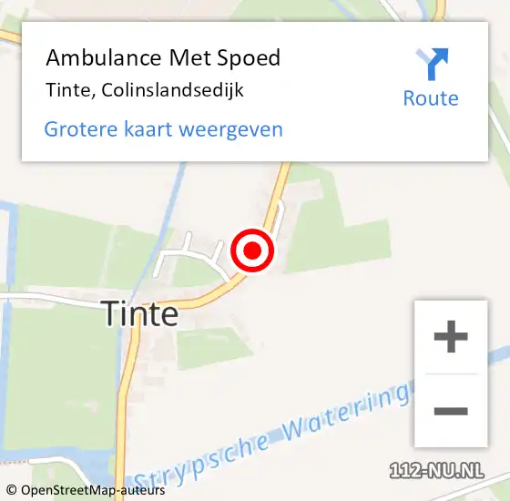 Locatie op kaart van de 112 melding: Ambulance Met Spoed Naar Tinte, Colinslandsedijk op 2 juli 2021 13:14