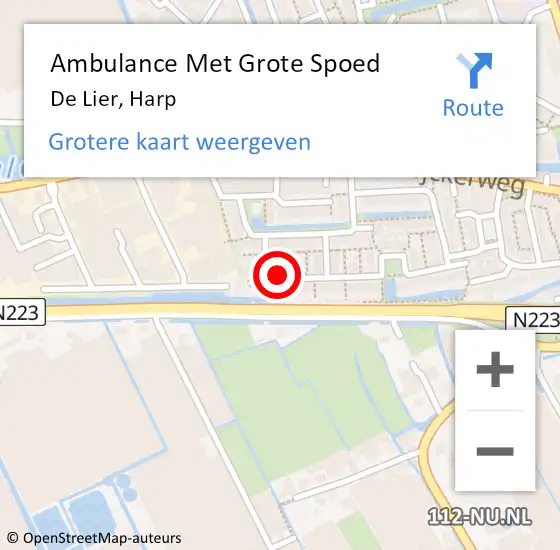 Locatie op kaart van de 112 melding: Ambulance Met Grote Spoed Naar De Lier, Harp op 2 juli 2021 13:35