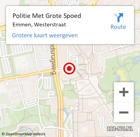 Locatie op kaart van de 112 melding: Politie Met Grote Spoed Naar Emmen, Westerstraat op 2 juli 2021 14:39