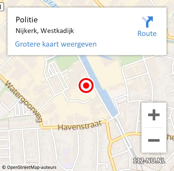 Locatie op kaart van de 112 melding: Politie Nijkerk, Westkadijk op 2 juli 2021 14:54