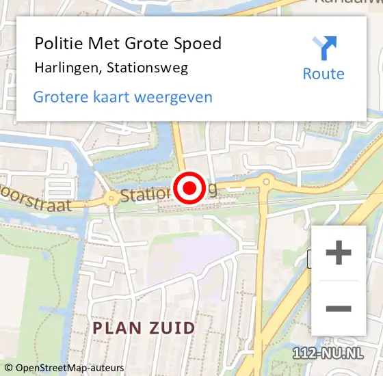 Locatie op kaart van de 112 melding: Politie Met Grote Spoed Naar Harlingen, Stationsweg op 2 juli 2021 15:03