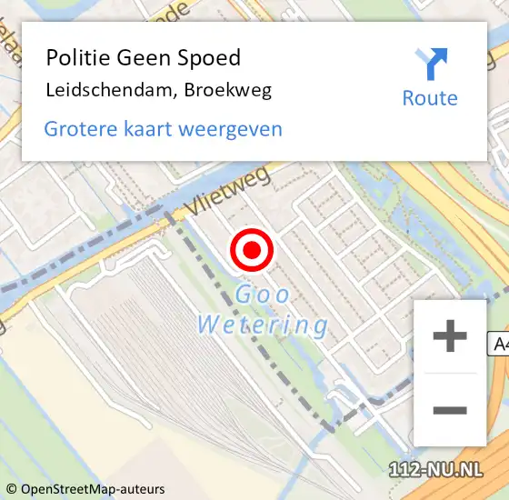 Locatie op kaart van de 112 melding: Politie Geen Spoed Naar Leidschendam, Broekweg op 2 juli 2021 15:04