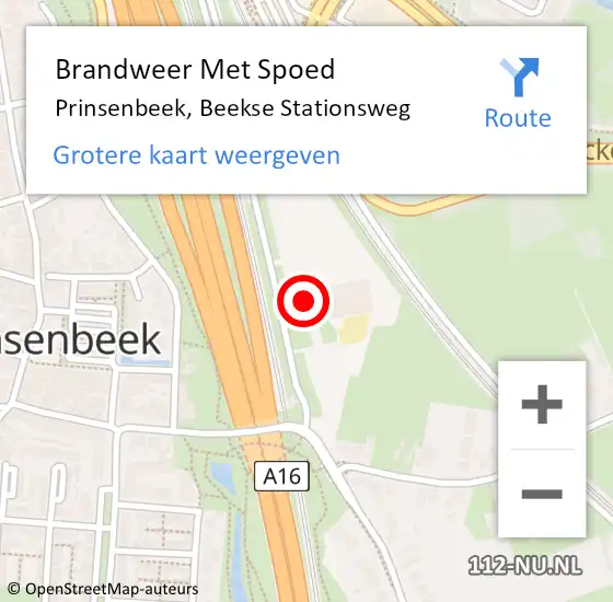 Locatie op kaart van de 112 melding: Brandweer Met Spoed Naar Prinsenbeek, Beekse Stationsweg op 2 juli 2021 15:13