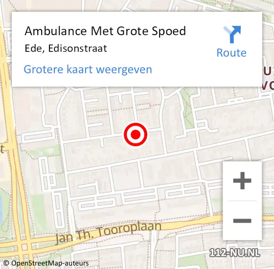 Locatie op kaart van de 112 melding: Ambulance Met Grote Spoed Naar Ede, Edisonstraat op 2 juli 2021 15:19