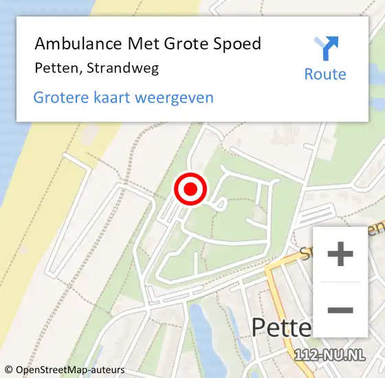 Locatie op kaart van de 112 melding: Ambulance Met Grote Spoed Naar Petten, Strandweg op 2 juli 2021 15:25