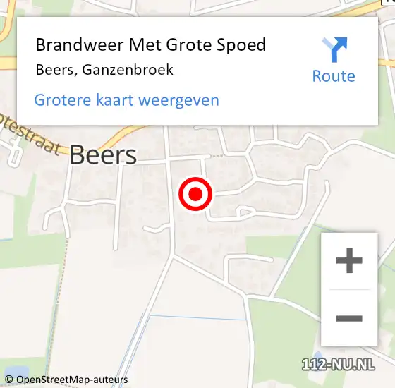 Locatie op kaart van de 112 melding: Brandweer Met Grote Spoed Naar Beers, Ganzenbroek op 2 juli 2021 15:42