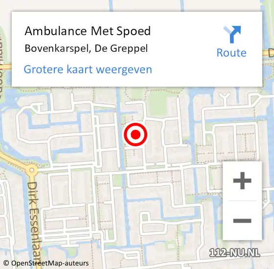 Locatie op kaart van de 112 melding: Ambulance Met Spoed Naar Bovenkarspel, De Greppel op 2 juli 2021 15:55