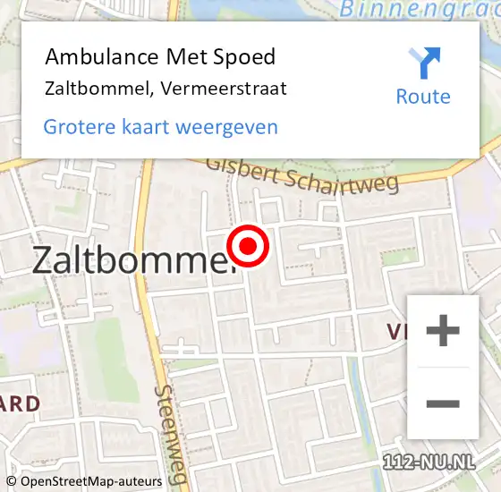 Locatie op kaart van de 112 melding: Ambulance Met Spoed Naar Zaltbommel, Vermeerstraat op 2 juli 2021 15:58