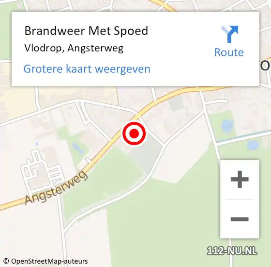 Locatie op kaart van de 112 melding: Brandweer Met Spoed Naar Vlodrop, Angsterweg op 2 juli 2021 16:16