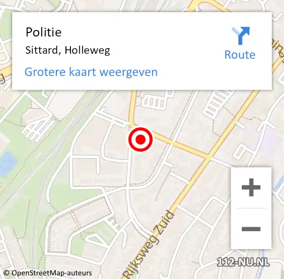 Locatie op kaart van de 112 melding: Politie Sittard, Holleweg op 2 juli 2021 16:21