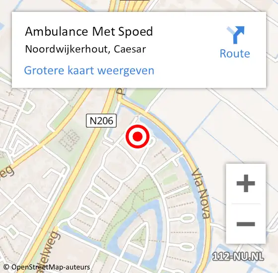 Locatie op kaart van de 112 melding: Ambulance Met Spoed Naar Noordwijkerhout, Caesar op 2 juli 2021 16:32